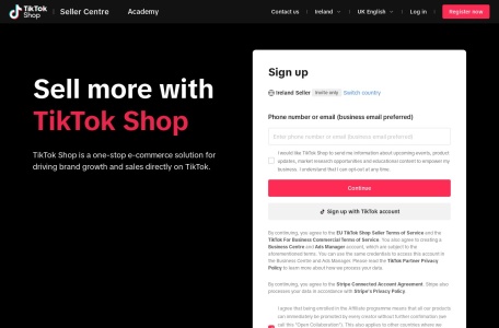 TikTok爱尔兰本土店卖家中心后台