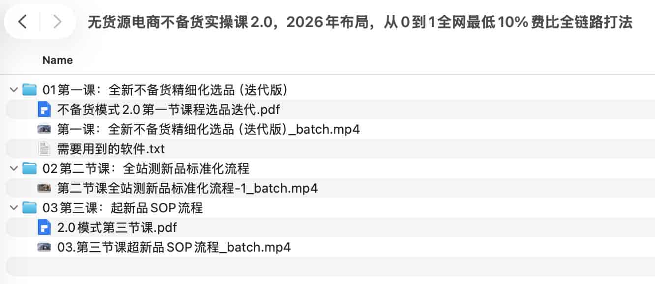无货源电商不备货实操课2.0全链路打法