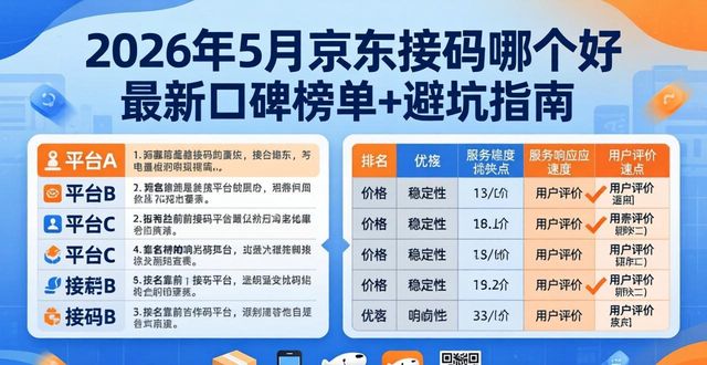 2026年5月京东接码哪个好最新口碑榜单+避坑指南