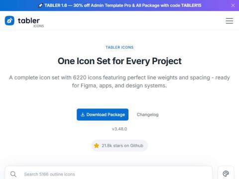 Tabler Icons: 6150+ free vector icons for web design