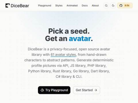 DiceBear | Open Source Avatar Library & API