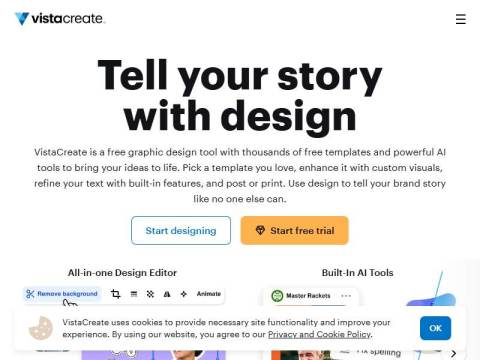 VistaCreate – Free Graphic Design Software with 100,000+ Free Templates