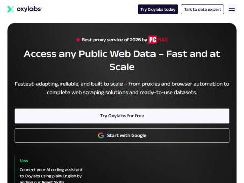 Oxylabs – High Quality Proxy Service & Web Search API for AI