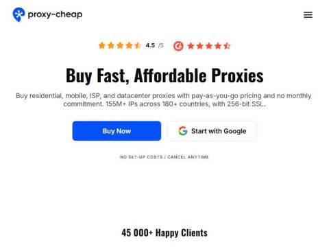 Buy Proxies: Residential, Mobile, ISP & Datacenter | Proxy-Cheap
