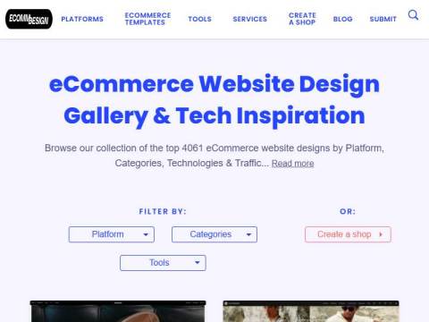 eCommerce Website Design: Gallery & Tech Inspiration with 3000+ Ecommerce We