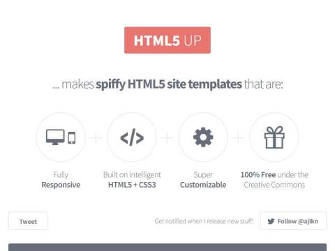 HTML5 UP! Responsive HTML5 and CSS3 Site Templates