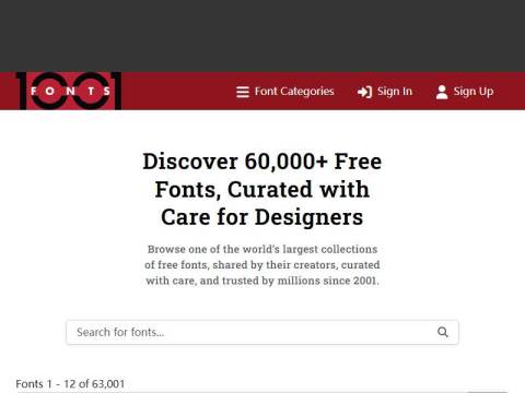 1001 Fonts ❤ Free Font Downloads Curated with Care Since 2001