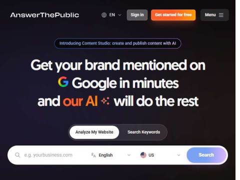 AnswerThePublic by Neil Patel: Keyword Research & Content Ideas