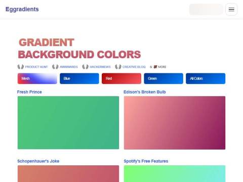 Gradient Background Colors – Eggradients.com