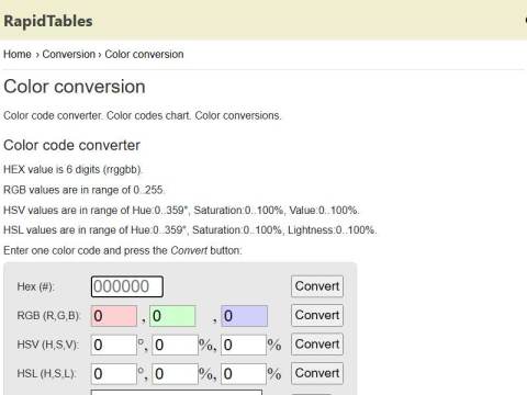 Color code converter | color conversion
